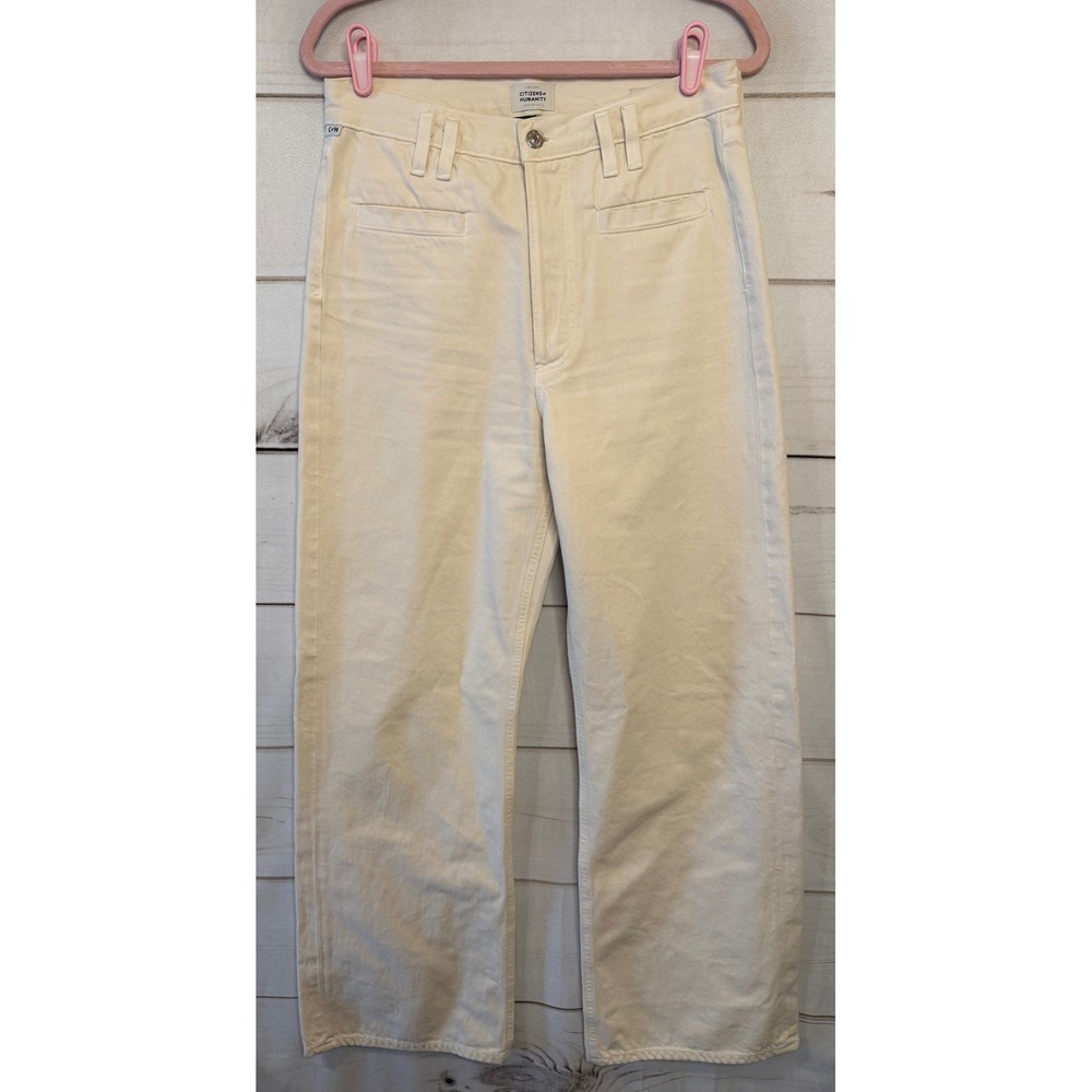 Citizens Of Humanity Cream Wide Leg Jeans